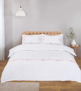 Embroidered Bows Duvet Cover Set