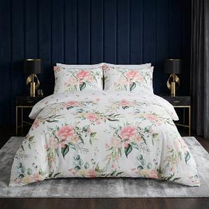 Ava Floral Microfibre Reversible Duvet Cover Set