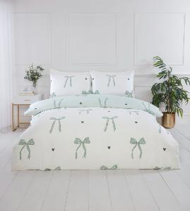 Printed Bows Microfibre Duvet Cover Set