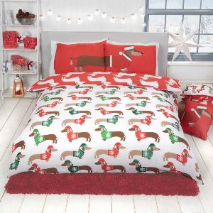 Christmas Sausage Dog Duvet Set